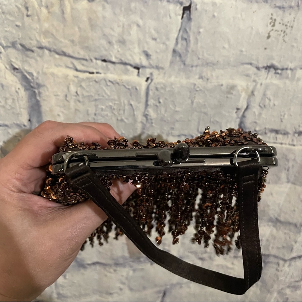 Vintage 70’s Lillie Rubin Beaded Sequin Fringe Art Deco Gatsby Flapper Purse - Picture 10 of 12